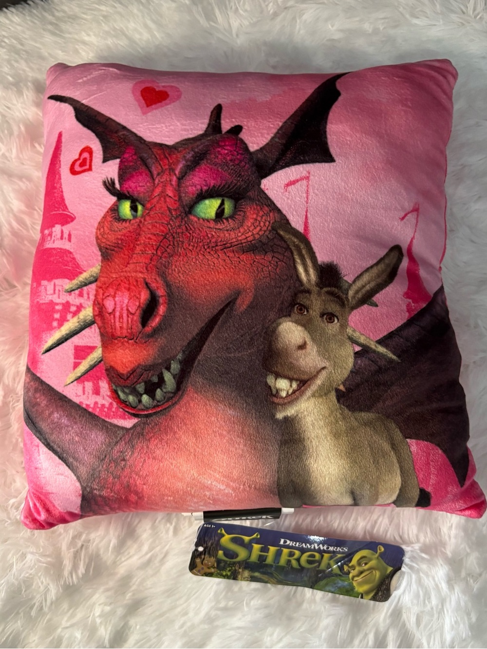 Shrek donkey dragon travel comfort pillow NWT